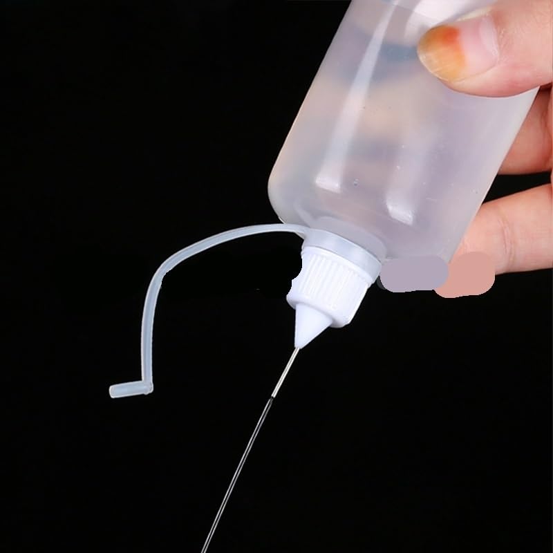 Flacon sauce Bouteille de colle à presser pointe d'aiguille, bouteille distribution en plastique PE, récipient d'huile peinture, 5ml 10ml 30ml 50ml 100ml(100 Pieces,10ml)