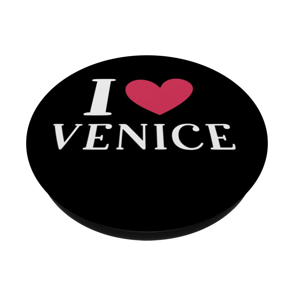 I Love Heart Venice Italy Proud Italian Holiday Souvenir PopSockets Swappable PopGrip, Black - Image 2