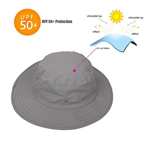 Flammi Upf 50+ Fishing Hat W/Head Net Sun Protection Safari Boonie Hat Cap Outdoor For Men/Women (Light Grey) #TOP4