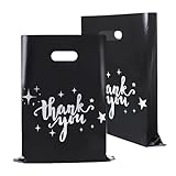 100 Pcs Bolsas de Compras Reutilizables de Plástico, Diseño con “Thank You” Bolsas de Plastico Regalo Con Asa–...