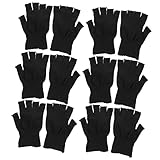 VILLCASE 15 Pares Guantes de medio dedo antideslizantes Guantes de trabajo en forma atender guantes de dedo para guantes de trabajo de la industria guantes recubiertos nylon