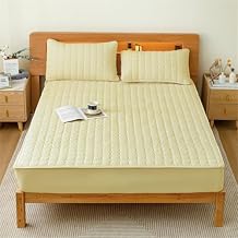 Mattress Protector, Cotton Waterproof Breathable Soft Mattress Protector, Bed Cover Fitted Sheet Fits for 6-18 inches Washable Mattress, for Kids Teenager Bedroom Cream,King