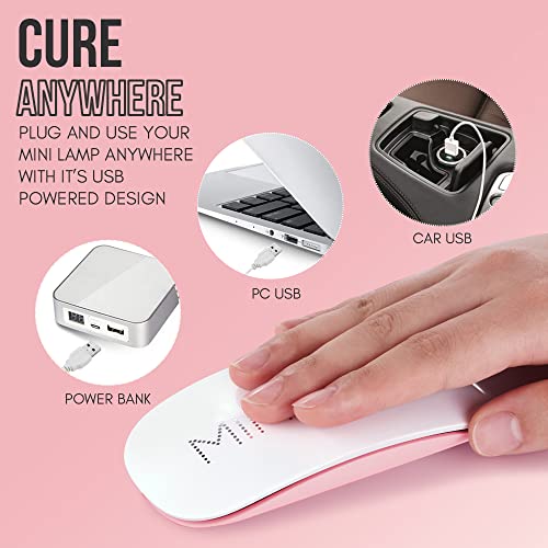 Makartt Uv Led Nail Lamp, Mini Uv Light For Gel Nails, 6W Usb Portable Fast Drying Gel Polish Curing Light Bundle With Uv Gloves For Nail Lamp Gel Curing, Upf50+ Uv Protection Gloves For Man #TOP2