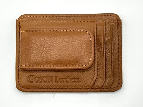 Goson Leather Money Clip Wallet for Men, Front Pocket Wallet, Credit Card Holder, Slim Minimalist Wallet2