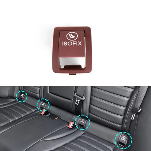 For Mercedes W205 Car Rear Child ISOFIX Switch Seat Safety Cover For Benz C Class W205 C300 C350 C200 C180 2015-2021 2059200513 (red)