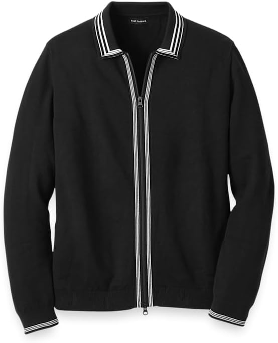 Paul Fredrick Men's Cotton Full Zip Polo
