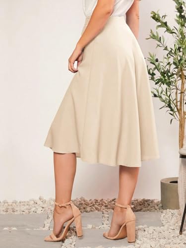 Women's Flowy Trendy Skirt Casual Solid High Waist Skirt3