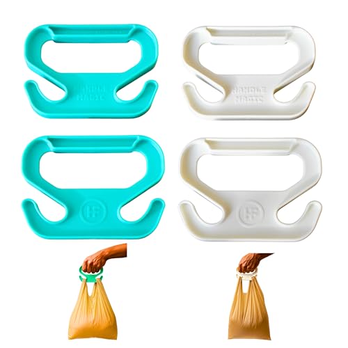 Handle Magic (4 Units) Bag Carriers | Ergonomic Grip and Bag Holder | Pocket Size | Lightweight &...