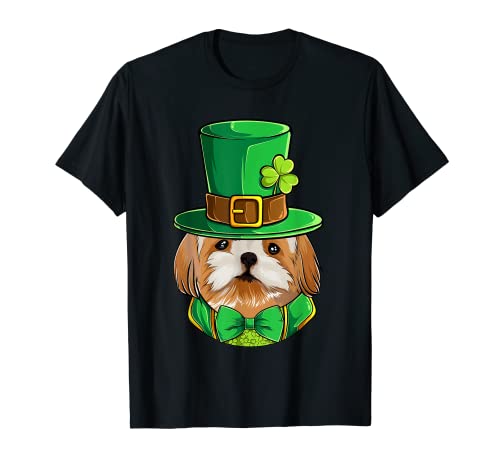 Funny Irish St Patricks Day Shih Tzu Camisa Perro Perrito Mamá Papá Camiseta