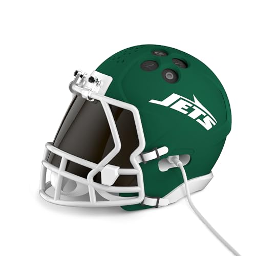 Image of NFL Echo Dot Bundle: Includes Echo Dot | Charcoal and Limited-Edition NFL Helmet Stand | New York Jets