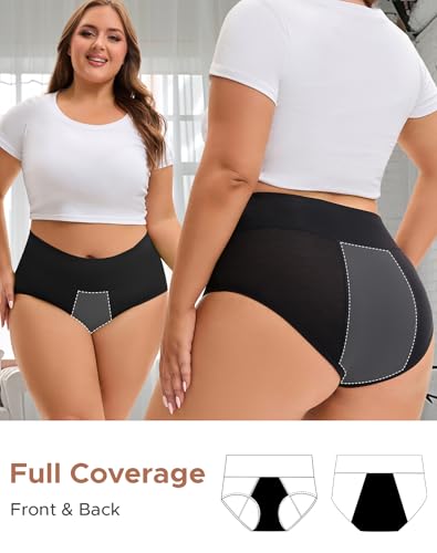 Image of INNERSY Women's Plus Size Period Underwear High Waist Heavy Flow 3-Pack