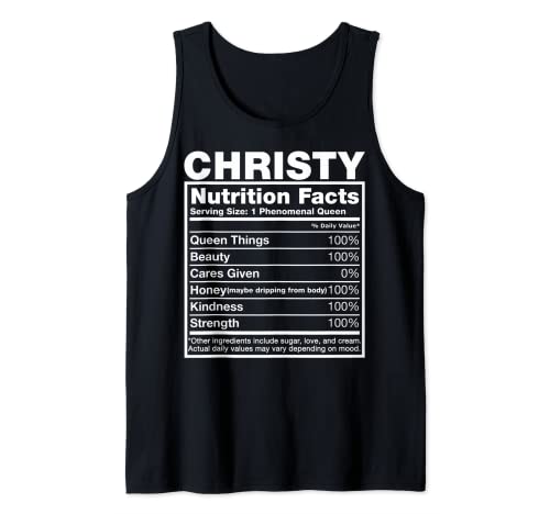Christy Nutrition Facts - Camiseta de cumpleaños con nombre de Christy Camiseta sin Mangas