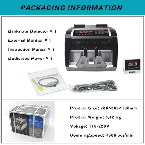 Detector De Falsificação LED Multimoeda, Máquina De Contagem De Notas Estrangeiras, Detecção Dupla U