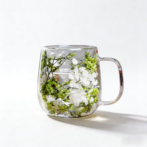 LUOBEIYAOHL Double Wall Glass Flower Coffee Cups...