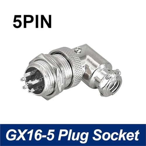 Conector GX16W 5 pin con sistema push pull anticaídas de 7A 125v 2