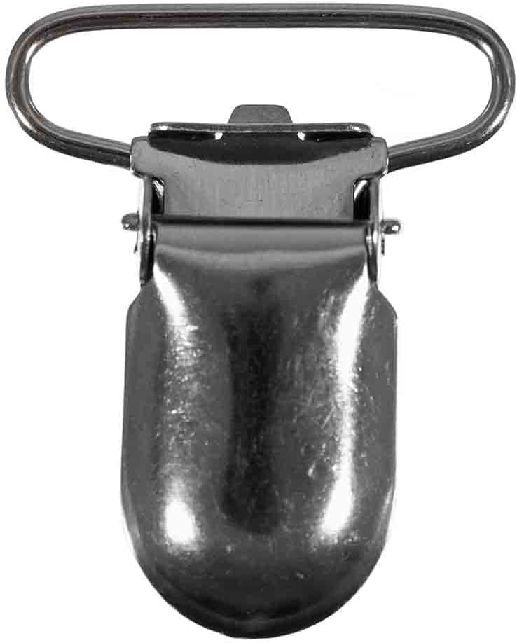 Craft’s County Metal Suspender Clips for Holding and Clamping– 35mm/1.38 inches - Silver – 100 PC