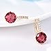 GULICX Yellow Gold Tone Round Ruby Color Designer Vintage Wedding Earrings Hoop
