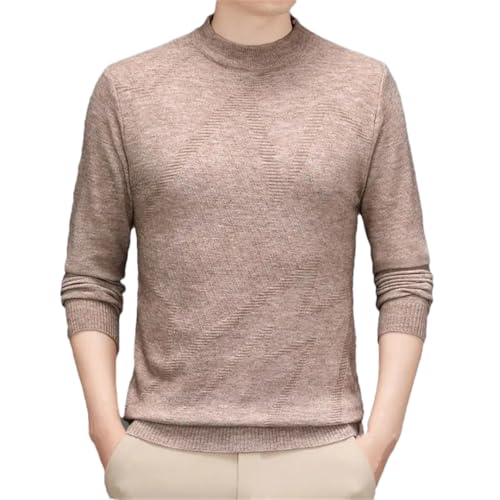 Men Spring Autumn Round Neck Sweaters Solid Jacquard Patchwork Business Casual Long Sleeve Knit Tops