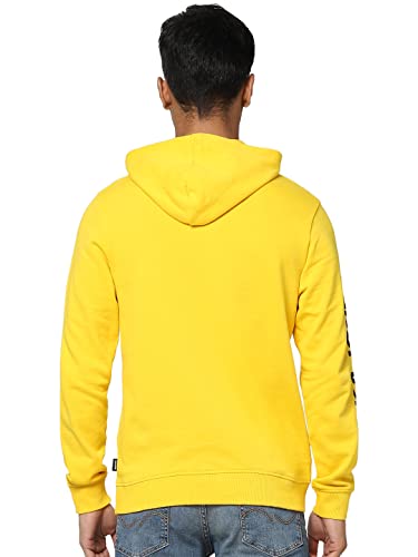 Image of Jack & Jones Men's Cotton Blend Typography Regular Fit Crew Neck Hoody