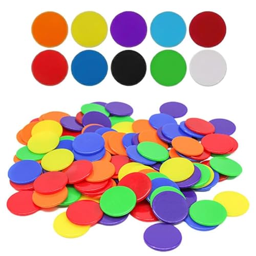 Zyssby 100 Pcs Colored Counting Bingo Chips 19mm Counters For Maths