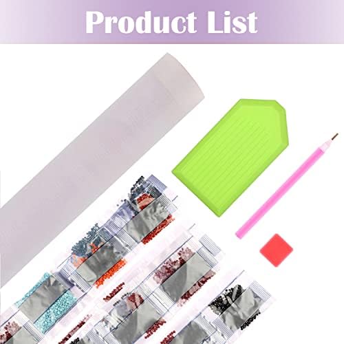 MXJSUA DIY 5D Diamond Painting Kits for Adults Full Drill Diamond Painting by Number Kits Gem Painting 5D Diamond Arts Kits Rhinestone Pictures Arts Craft for Home Wall Decor Colored Big Eye 25x25cm