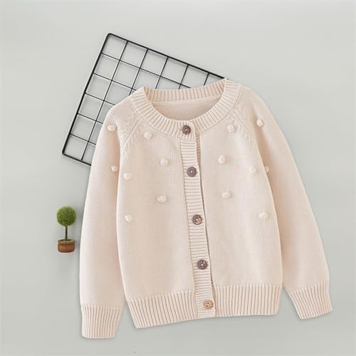 Toddler Girls Classic Knit Cardigan School Uniform Sweaters Kids Crewneck Button Front Outerwear Baby Cute Fuzzy Fall Clothes4