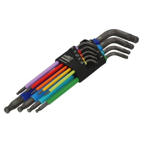 Bahco 9 Piece Metric Long Ball End Hex Key Set Cover