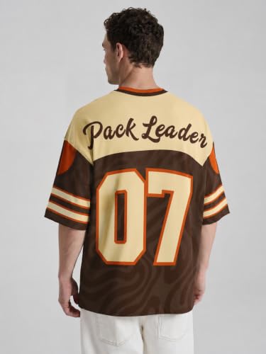 Image of LEOTUDE Men's Fire Flame and Skull Graphic Printed Oversized Polyester