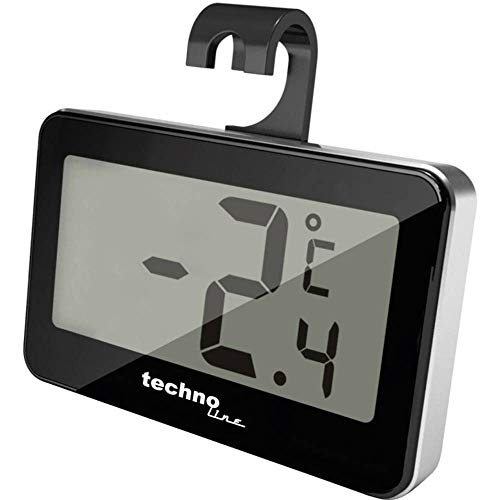 Technoline KĂĽhlschrankthermometer WS 7012, schwarz-silber, 6,6 x 1,0 x 4,2 cm, Grau