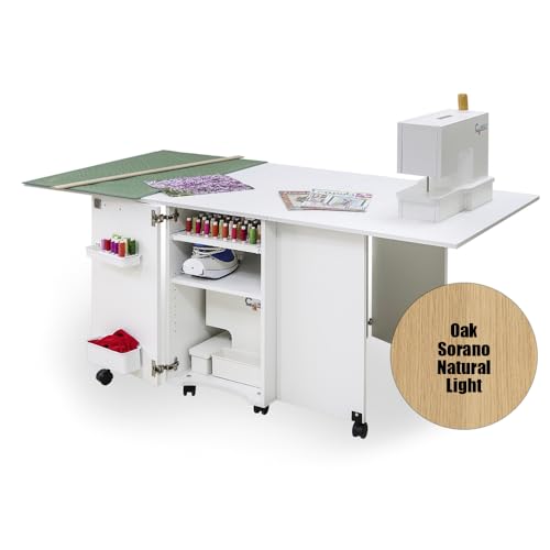 Comfort 9 | Muebles para máquinas de Coser y overlock | Armario de Costura | (Oak Sorano Natural Light)