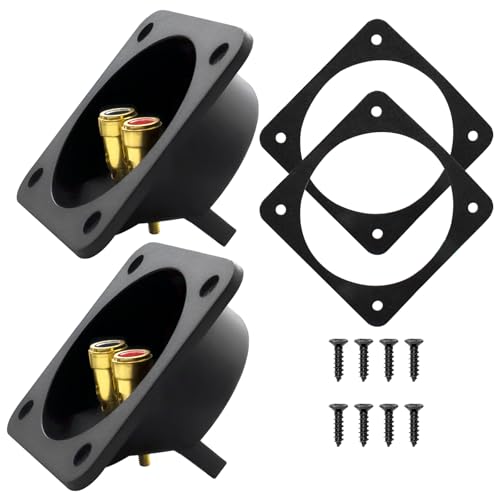 Makerele 2 Pcs Black 3.15 Inch 2-Way Square Terminal Cup for Subwoofer Box