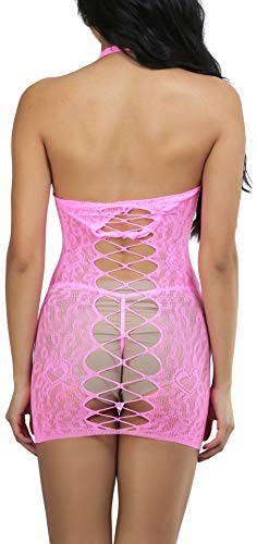 Image of ToBeInStyle Women's Stretch See Through Fishnet Novelty Mini Rave Party Dress