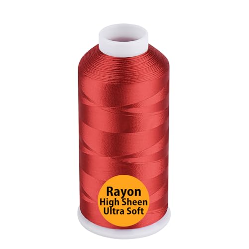 Image of Simthread Rayon Embroidery Thread 5500 Yards, 40wt 100% Rayon Viscose for Commercial and Domestic Machines - Red 1147