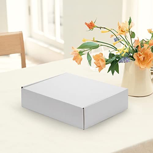 Image of HORLIMER 12x9x3 inches Shipping Boxes Set of 20, White Corrugated Cardboard Box Literature Mailer