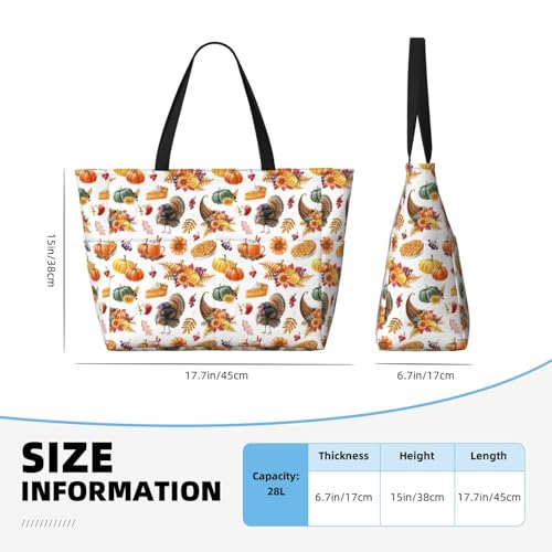 Thanksgiving Turkeys Print Beach Pool Bags Tote For Women Ladies Large Gym Tote Carry On Bag For Weekender Travel Waterproof4
