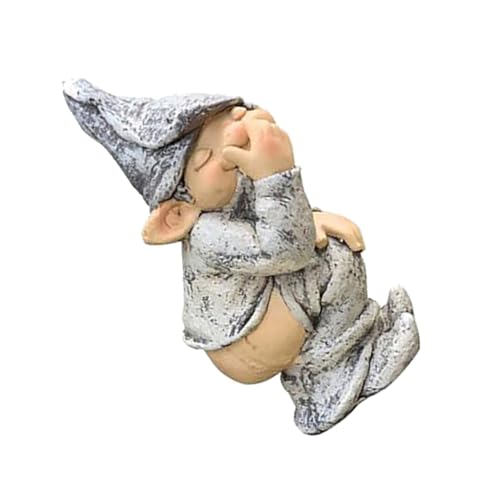 HOLIDYOYO Estatuilla Enano Divertido para Jardín Decoración Miniatura De Resina Ornamento De Césped Al Aire para Patio y Fiesta Navideña