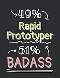 Badass Rapid Prototyper Notebook: Funny Lined Journal, Notebook, Size 8.5x11 Inches 120 Pages
