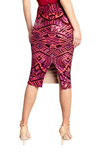 Dress the Population Women's Nola Sequin Placement Midi Skirt3