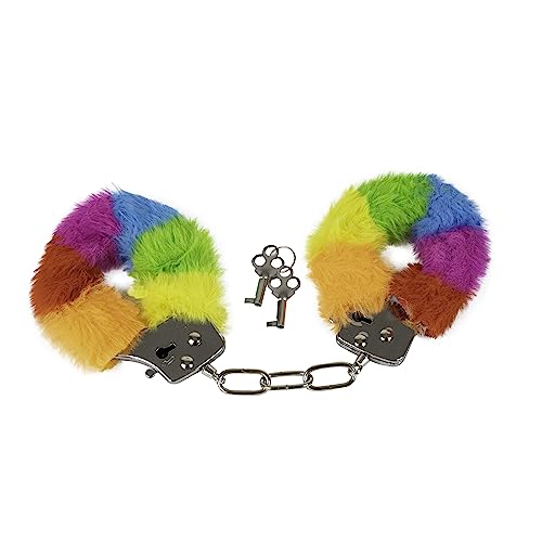 Spencer & Fleetwood Menottes arc-en-ciel en fourrure | Fierté | enterrement de vie de jeune fille