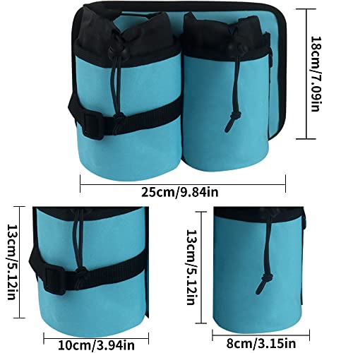 Image of Travel Cup Sleeve Adjustable Divider for Bottles Carry on Case Fits Roll on Suitcase Handles Gifts for Flight Attendants Travelers Accessories Lake Blue