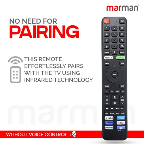 Image of marmanCompatible with Thomson Smart TV Remote Control Suitable for Android LED FHD UHD & 4K TV Non Voice Command with Streaming Apps Like Netflix, YouTube and Prime Video