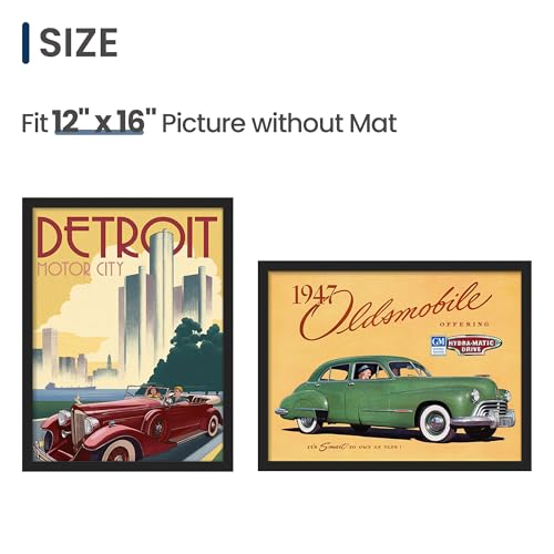 ENJOYBASICS 12x16 Picture Frame, Display for 12 x 16 Poster, Wall Gallery Photo Frames, Black, 2 Pack