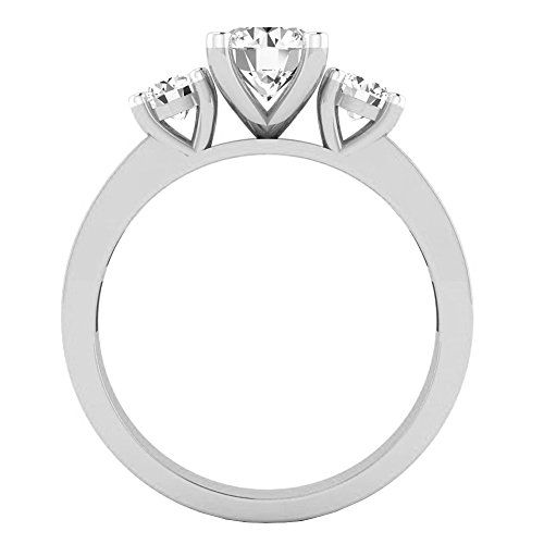Dazzlingrock Collection 1.40 Carat (Ctw) 14K Round Diamond Ladies Bridal Promise Engagement Ring, White Gold, Size 9 #TOP2