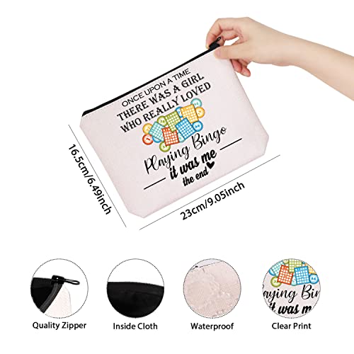 Tsotmo Bingo Player Gifts There Was A Girl Who Really Loved Playing Bingo Zipper Pouch Makeup Bag For Bingo Lover (Upon Time Bingo) #TOP1