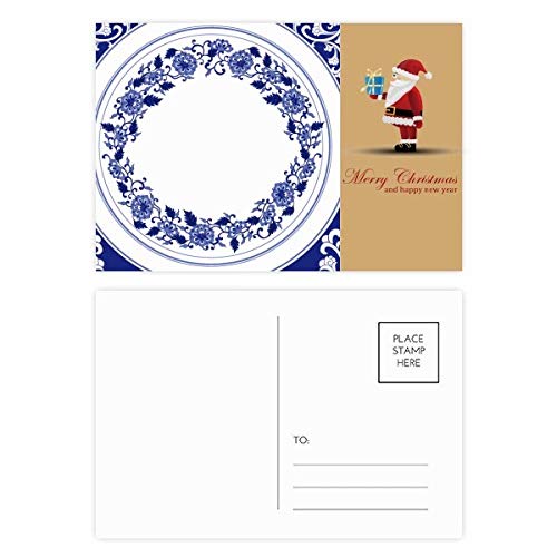 Cartes postales culture chinoise Père Noël Bleu collection papeterie vœux hiver