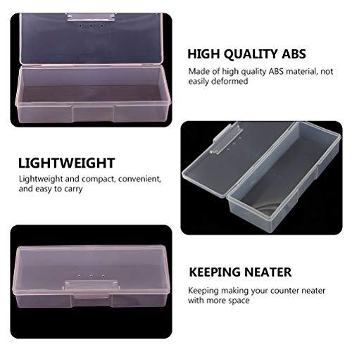 FOMIYES 4Pcs Plastic Storage Containers Clear Storage Box Nail Art Pens Nail Brush Container Case Transparent Personal Nail Box for Beads Jewelry Crafts Item - Image 3