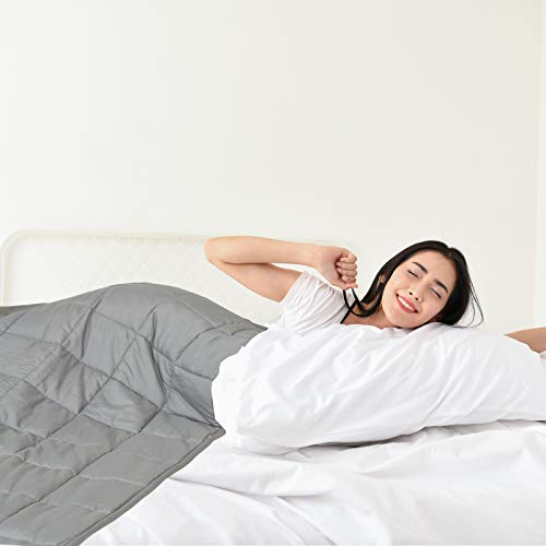 Findpanda Adult Weighted Blanket 20 Lbs Queen Size (60"X80",Dark Grey), Premium Fabric With Glass Beads #TOP2