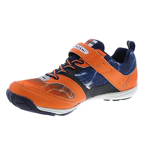 Tsukihoshi 4810 Mako Strap-Closure Machine-Washable Youth Athletic And Running Shoe With Wide Toe Box And Slip-Resistant, Non-Marking Outsole - Orange/Navy, 2.5 Little Kid (4-8 Years) #TOP19