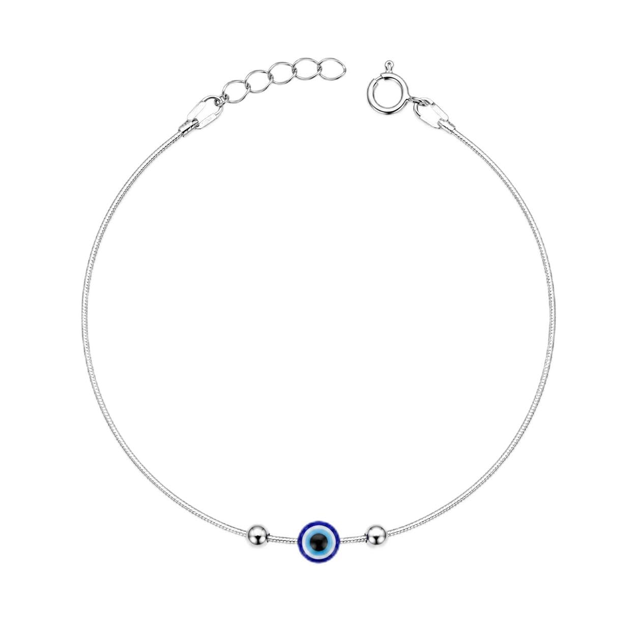 Nazariya Evil Eye 925 Pure Sterling Silver Bracelet for Women (Adjustable) 1-image-34