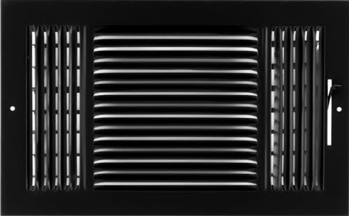HVAC Premium 14"w X 8"h 3-Way AIR Supply Grille - Vent Cover & Diffuser - Flat Stamped Face - Black [Outer Dimensions: 15.75"w X 9.75"h] by HVAC Premium - Used condition - US$21.29